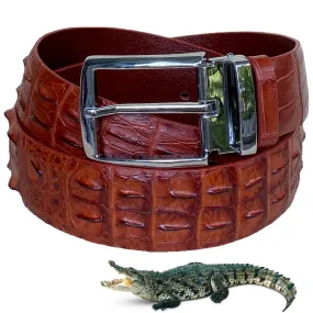 Light Brown Alligator HornBack Leather Belt For Men - Pin Buckle | BEHO66-PIN