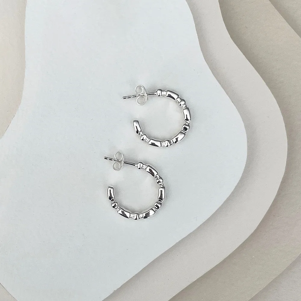 Linda Tahija Verge Hoop Earrings, Silver