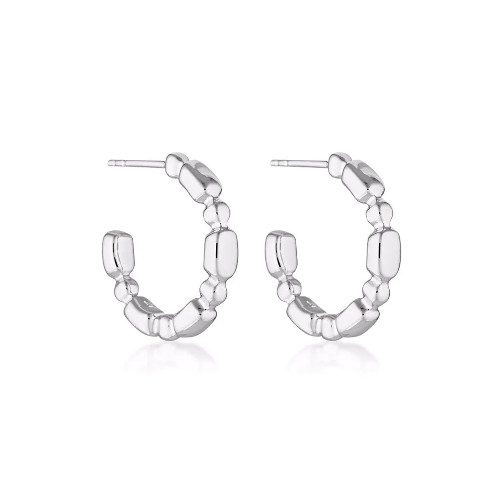 Linda Tahija Verge Hoop Earrings, Silver