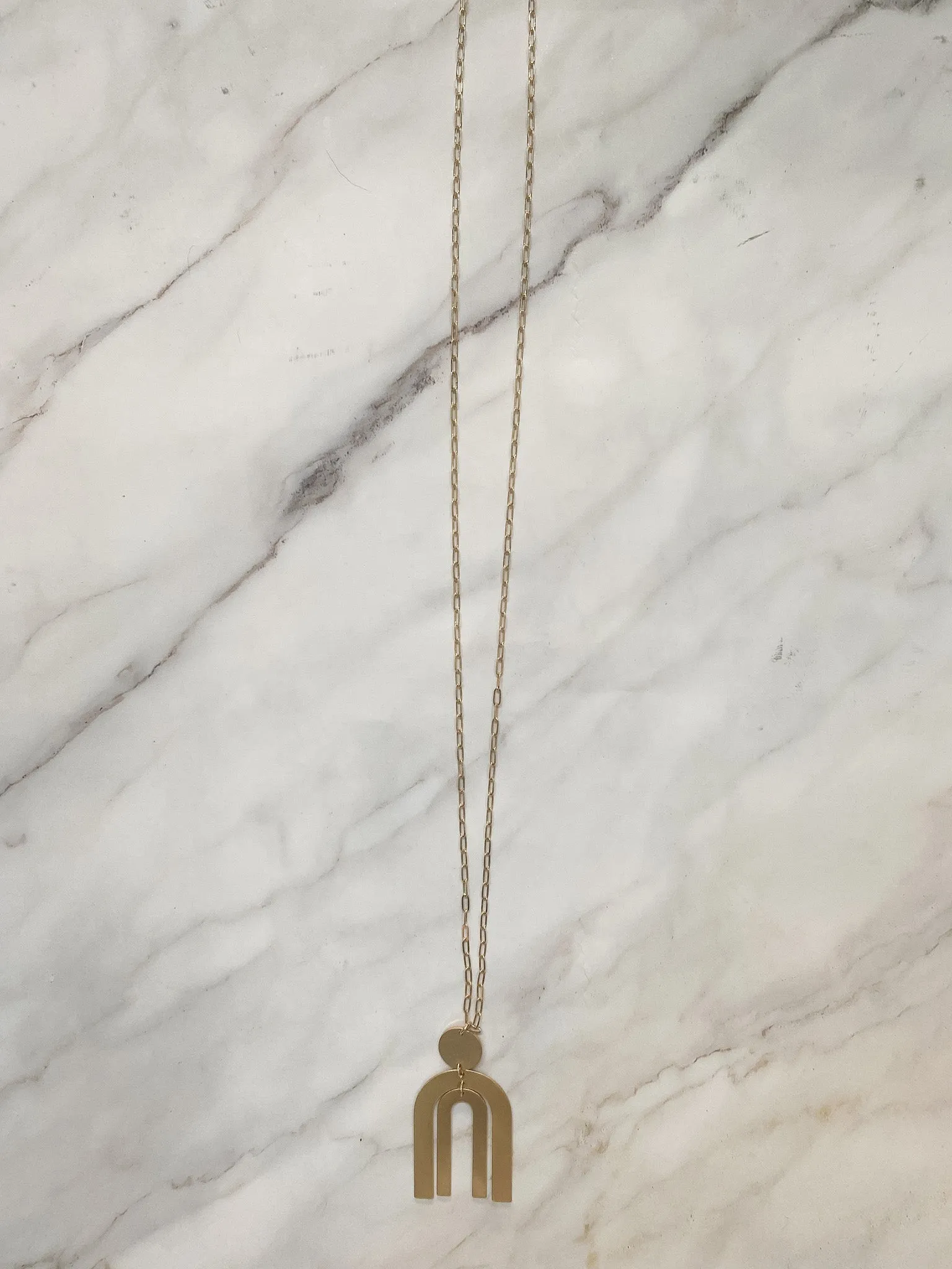 Long U Pendant Necklace