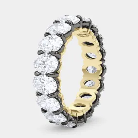 Mixed Metal Oval Diamond Eternity Band