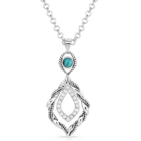 Montana Women's Twisted in Time Crystal Turquoise Necklace