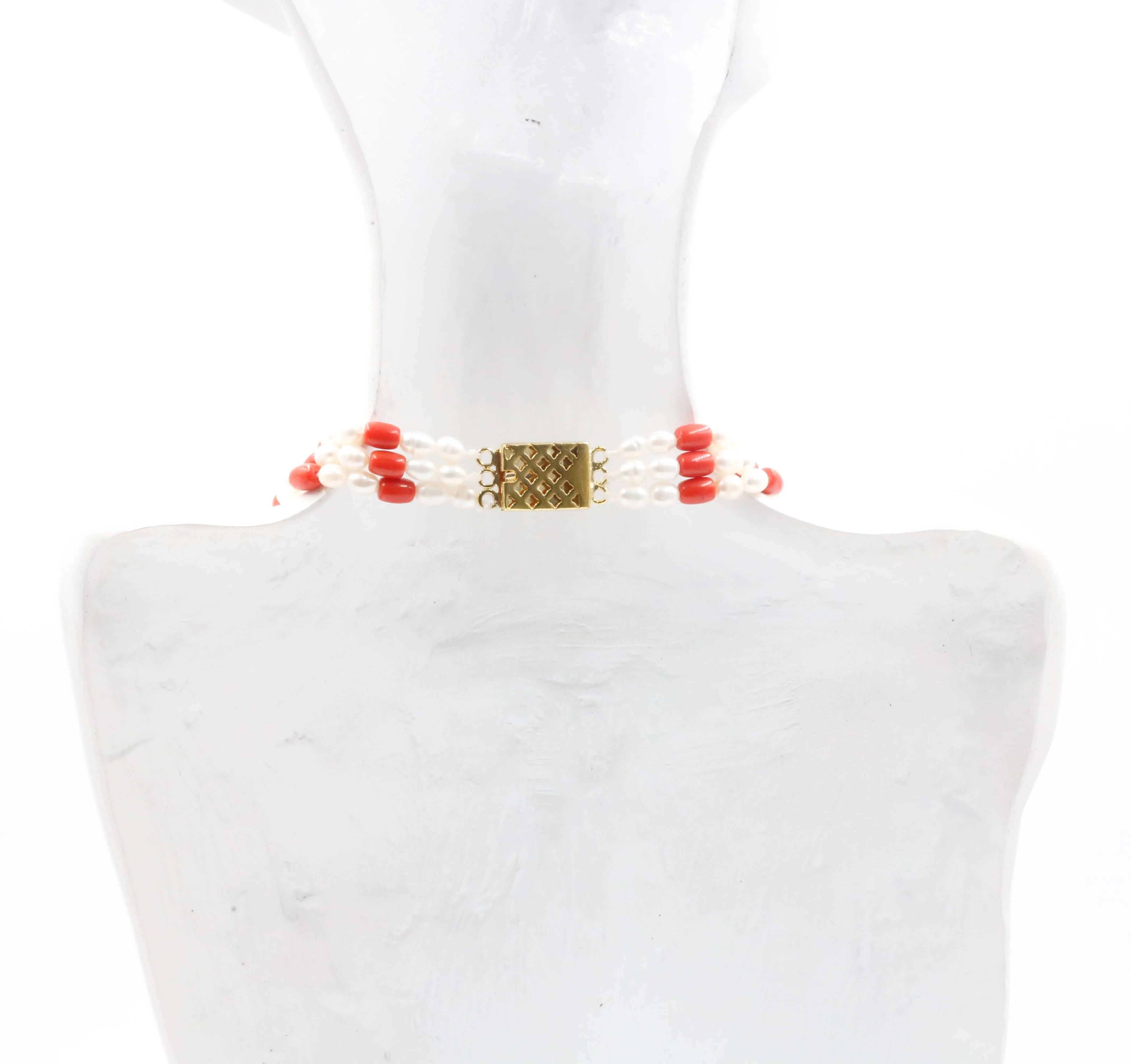 Natural Gemstone Necklace Cultured Pearl Necklace Orange Coral Necklace Coral And Pearl Beaded Gemstone Indian Sarafa Necklace SKU: 6142997