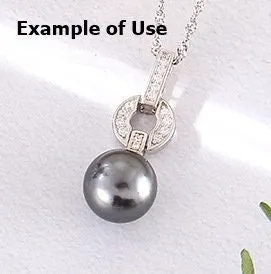 Necklace Pendant Setting Blank 10mm 1pc 1.1g 925 Sterling Silver for 1 Pearl CZ Semi Mount Wholesale Available