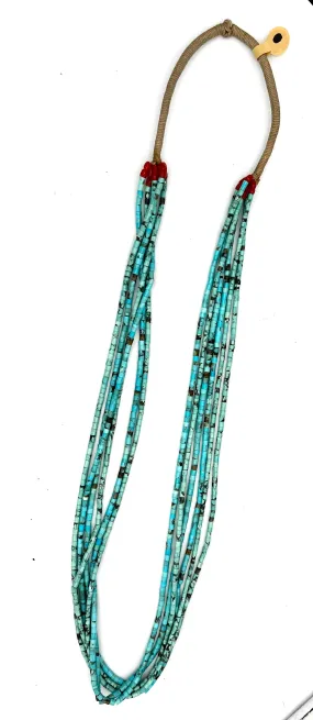 Necklace- Vintage 1940's Santo Domingo Pueblo Heishi Turquoise