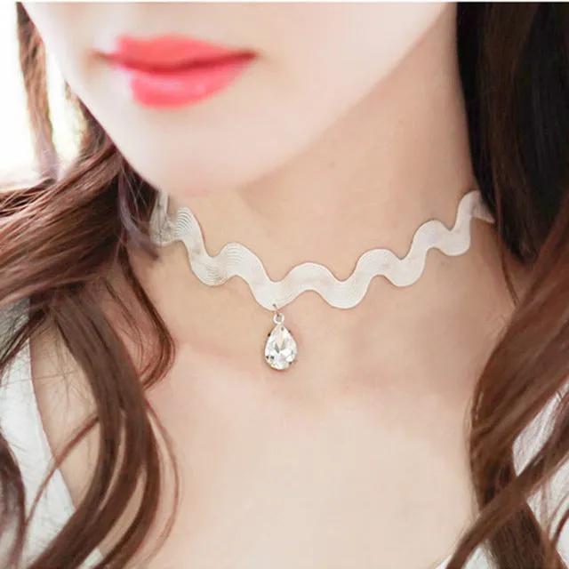 New Fashion Punk Gothic Girl Black Velvet Lace Harajuku Chokers Necklace Torques For Women Tattoo Clavicle Collares Jewelry Gift