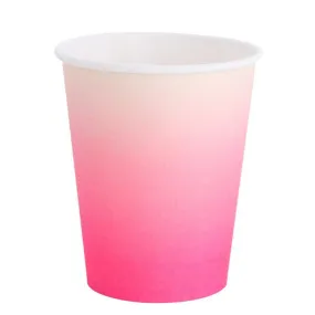 Ombre Neon Pink Cups (8 Pack)