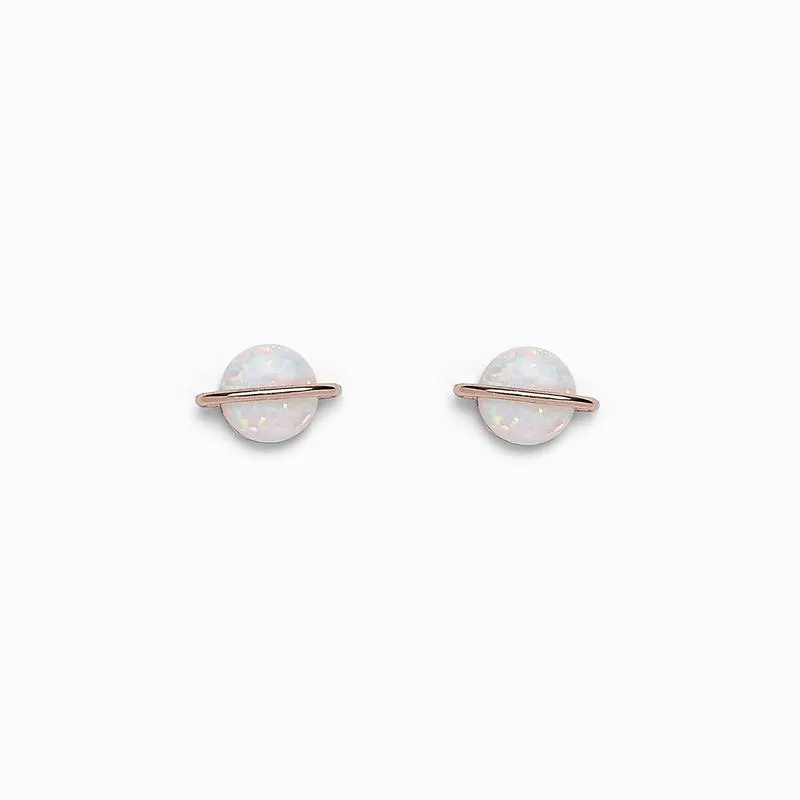 Opal Saturn Stud Earrings