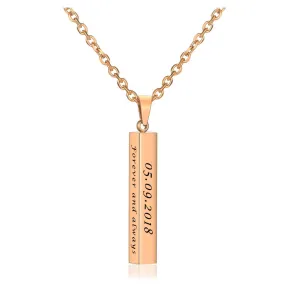 Personalized Name Bar Pendant Necklace | Jovivi