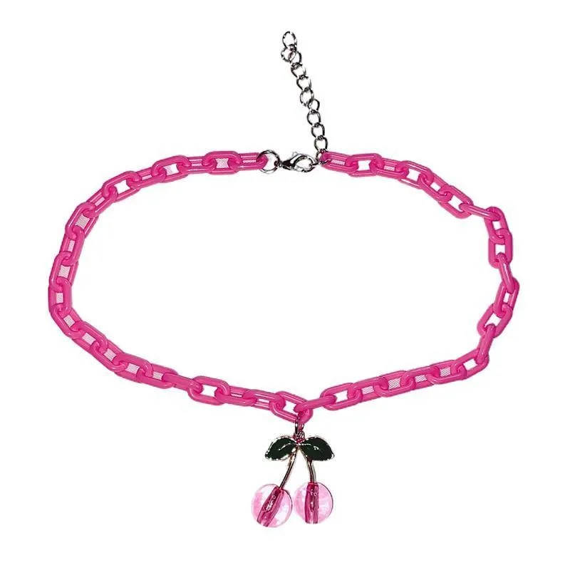 Pink Cherry Necklace