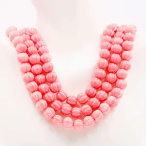 Pink Melon Beads Composite Coral Round Melon Strand Pink Resin Coral Beads Composite Coral Strand Unfinished Strand Pink Pumpkin Strand SKU: 6143180