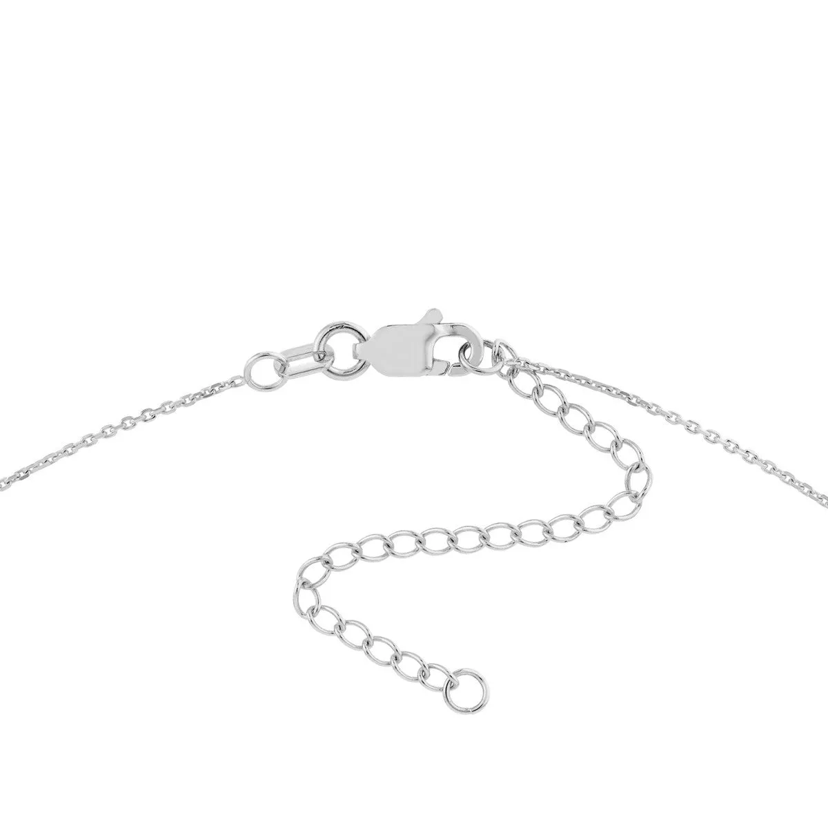 Plated Sterling Silver CZ Script Love Necklace