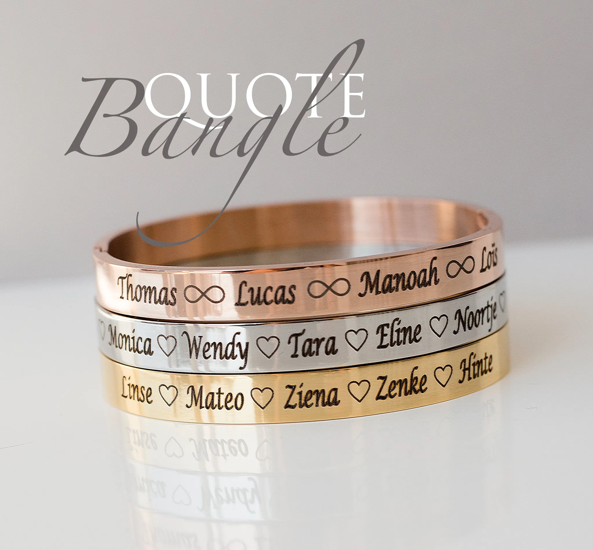 Quote bangle rosé gold