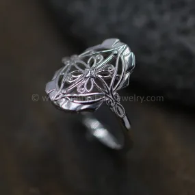 READY TO SHIP Vintage Inspired Silver Ring, Size 6.75