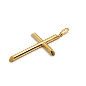 Real Gold 3D Plain Big Cross Sleek Pendant 1211 P 1920