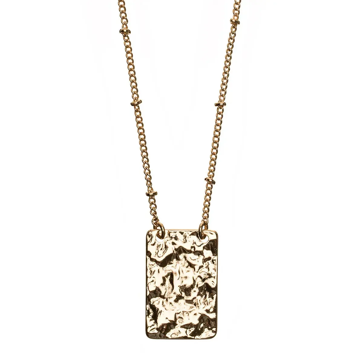 Rectangle Medallion Ball Chain Necklace