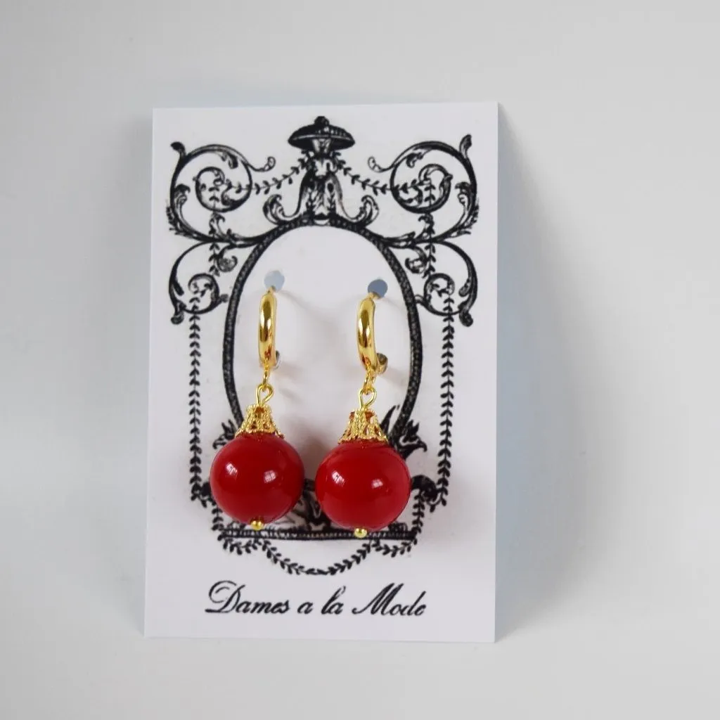 Red Coral Earrings