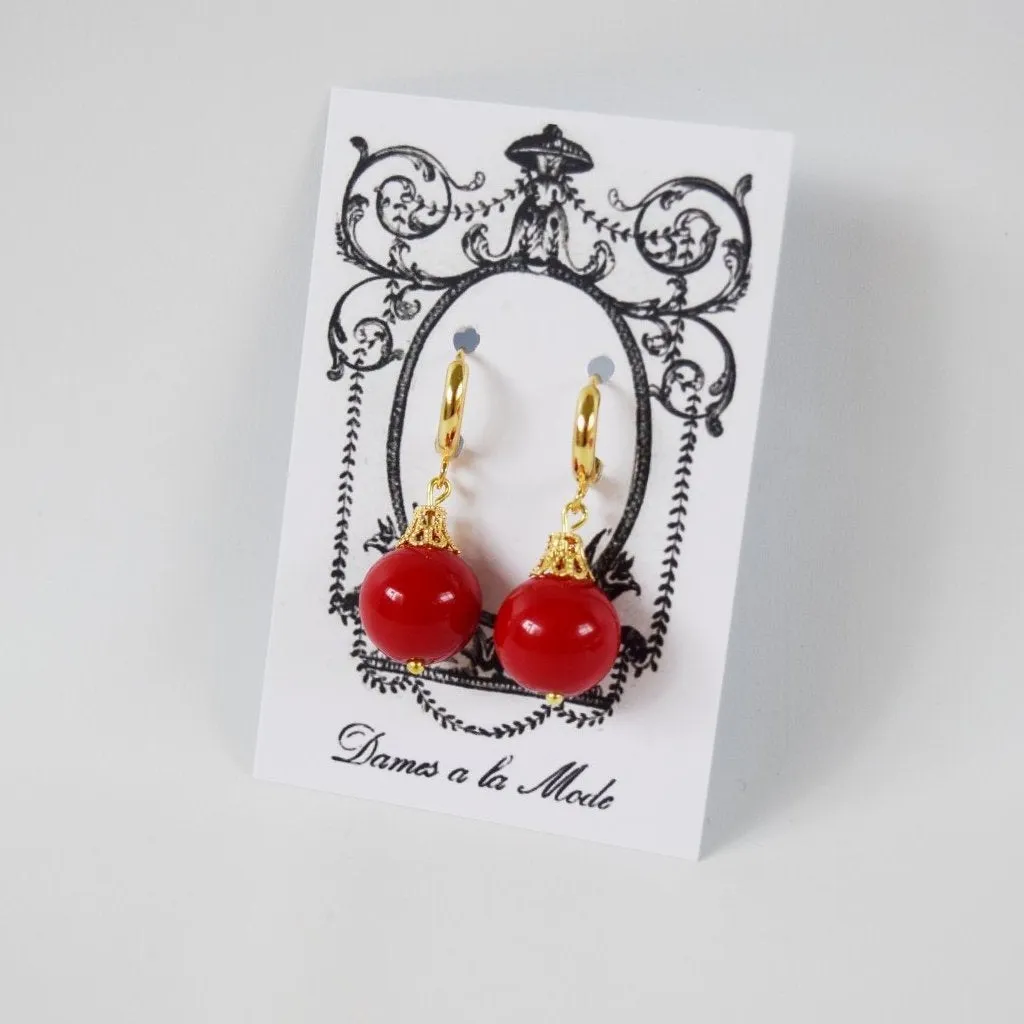 Red Coral Earrings