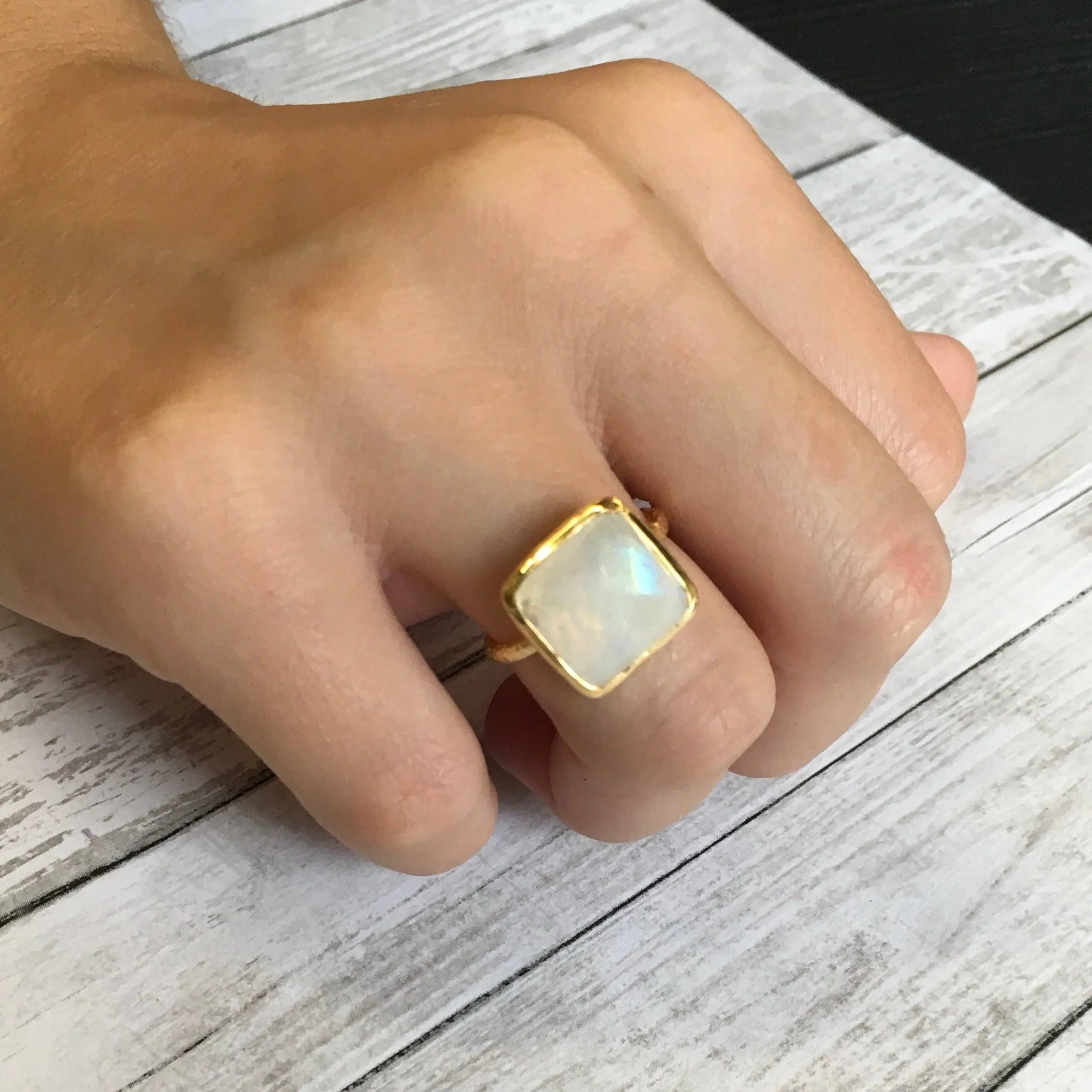 Rose Quartz Vermeil Cocktail Ring