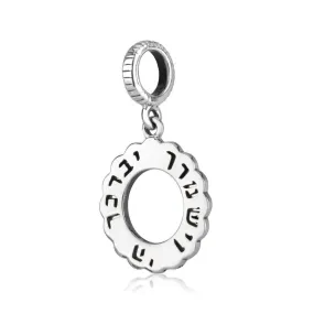 Round Silver Pendant Charm God Bless Protect You Inscribed Jewelry Holy Land New