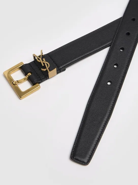 Saint Laurent   3cm Monogram leather belt 