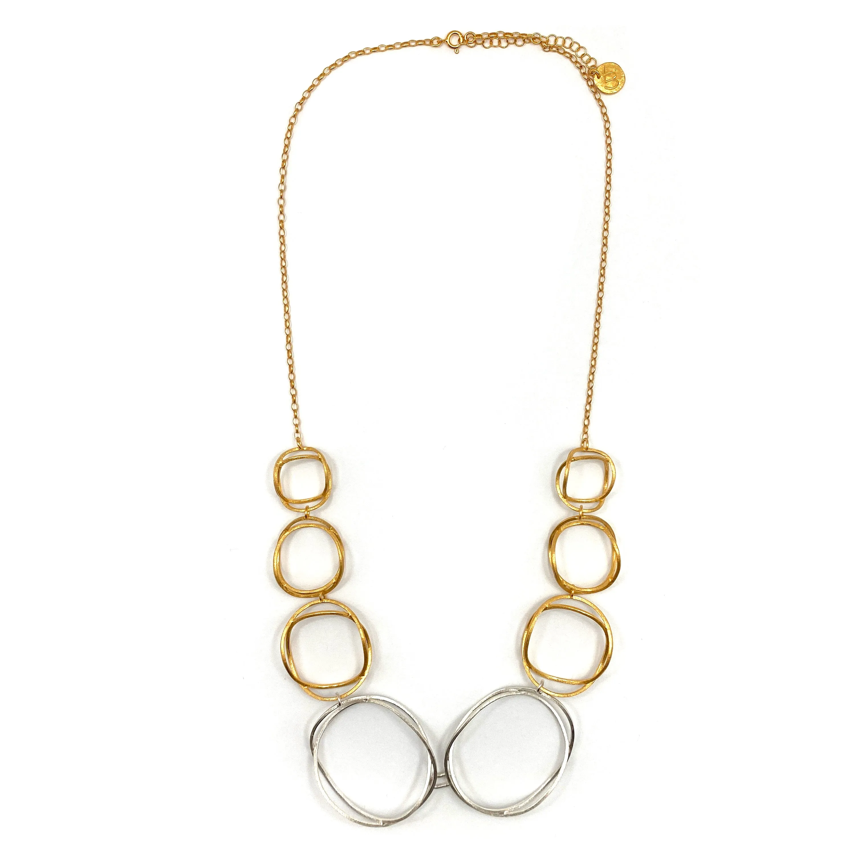 Silver and Gold Circles Necklace