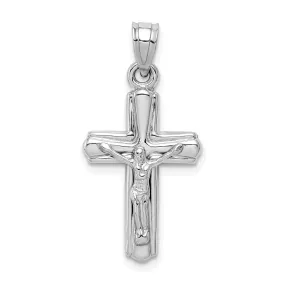 Silver Rhodium Polished Latin Crucifix Pendant