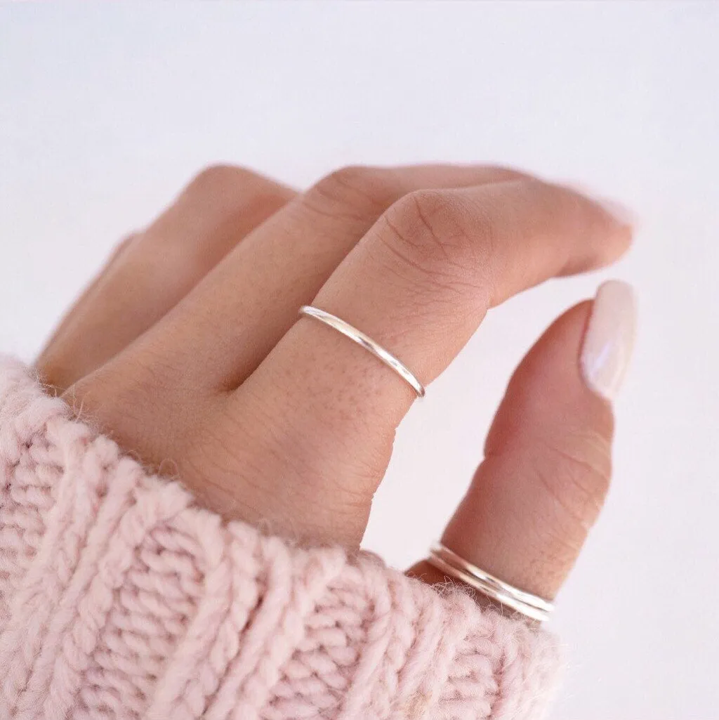 Silver Stackable Ring Set of 3