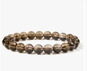 Smokey quartz stone, stretch cording, yoga, bracelet, jewelry.