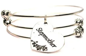 Stepmother Heart Triple Style Expandable Bangle Bracelet