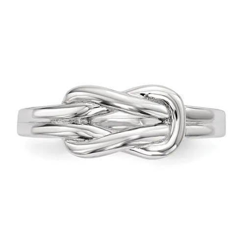 Sterling Silver Infinity Solid Band Love Knot Ring