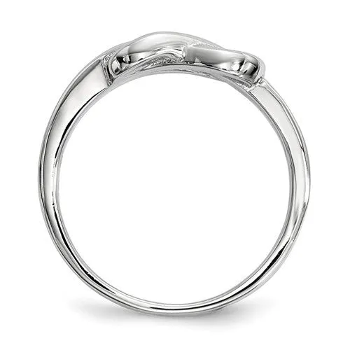 Sterling Silver Infinity Solid Band Love Knot Ring