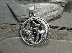 Sterling Silver Moon And Stars Pendant