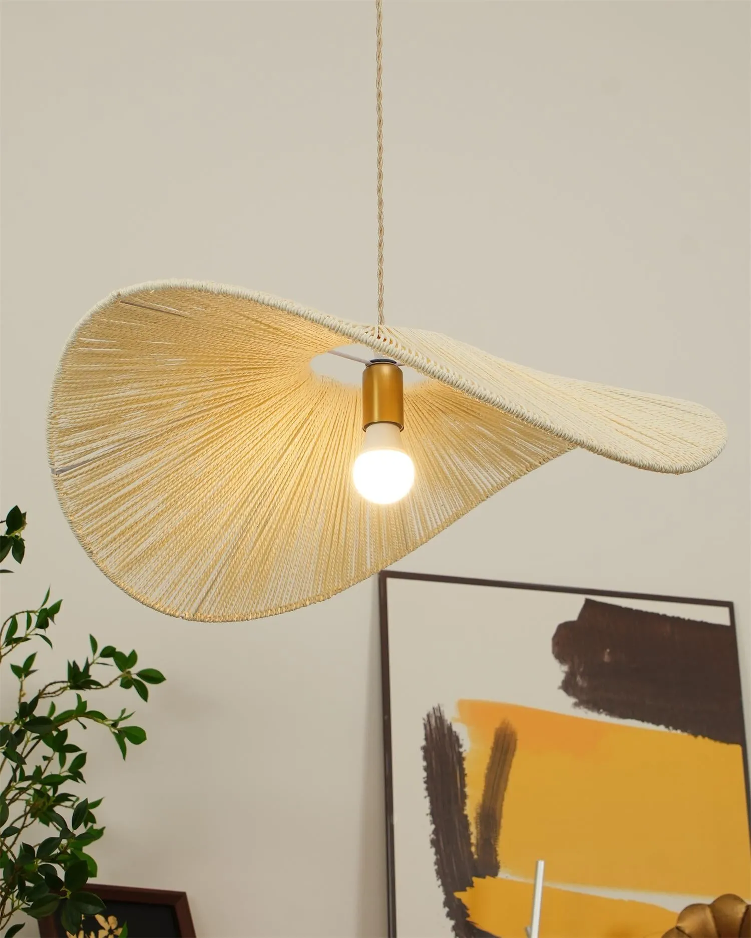 Straw Hat Pendant Light