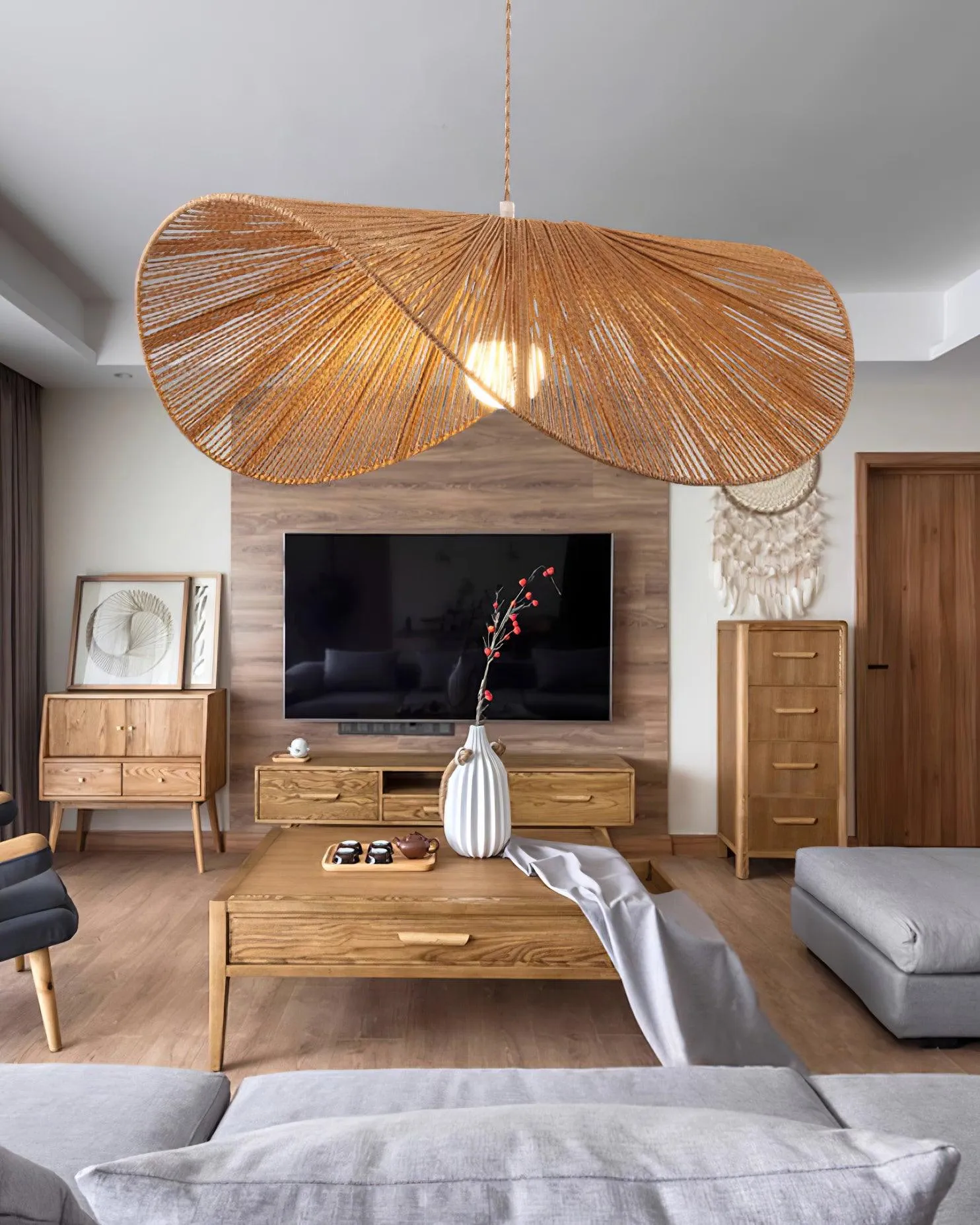 Straw Hat Pendant Light