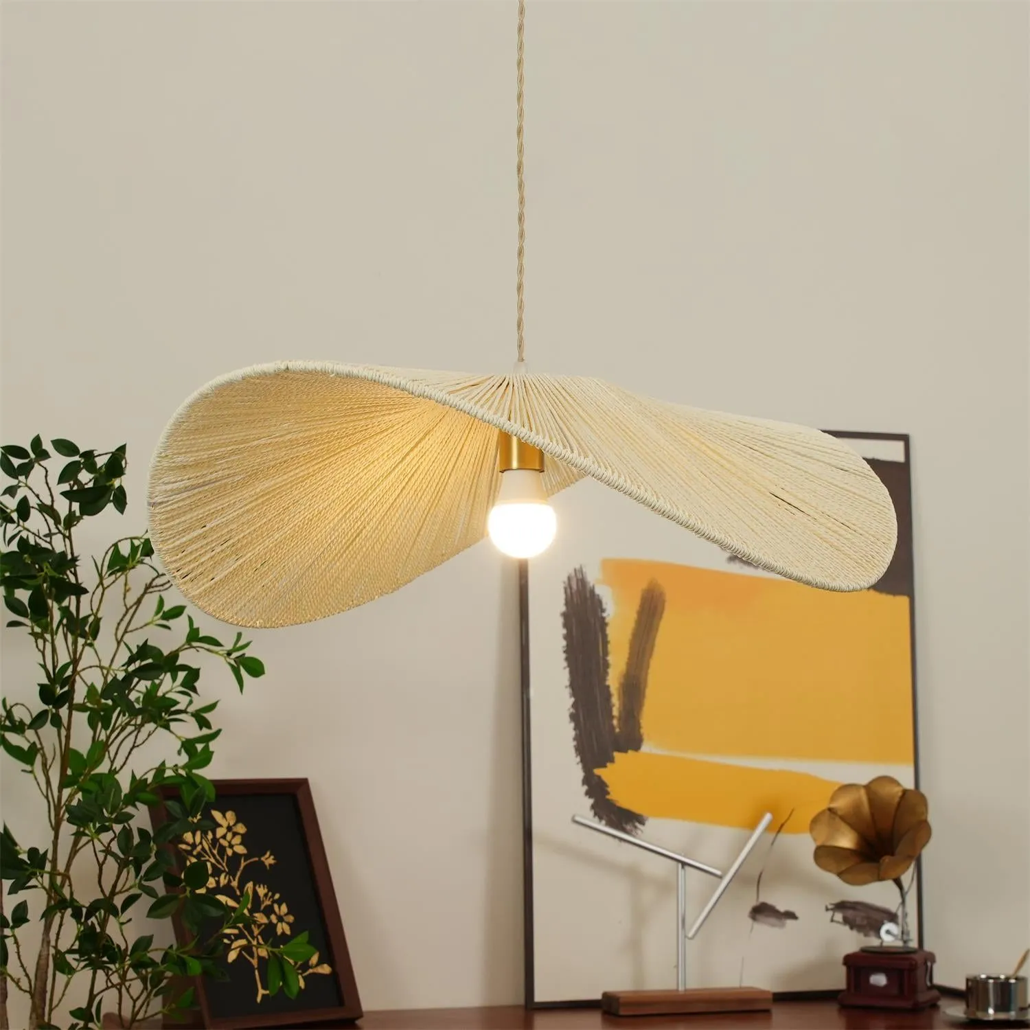 Straw Hat Pendant Light