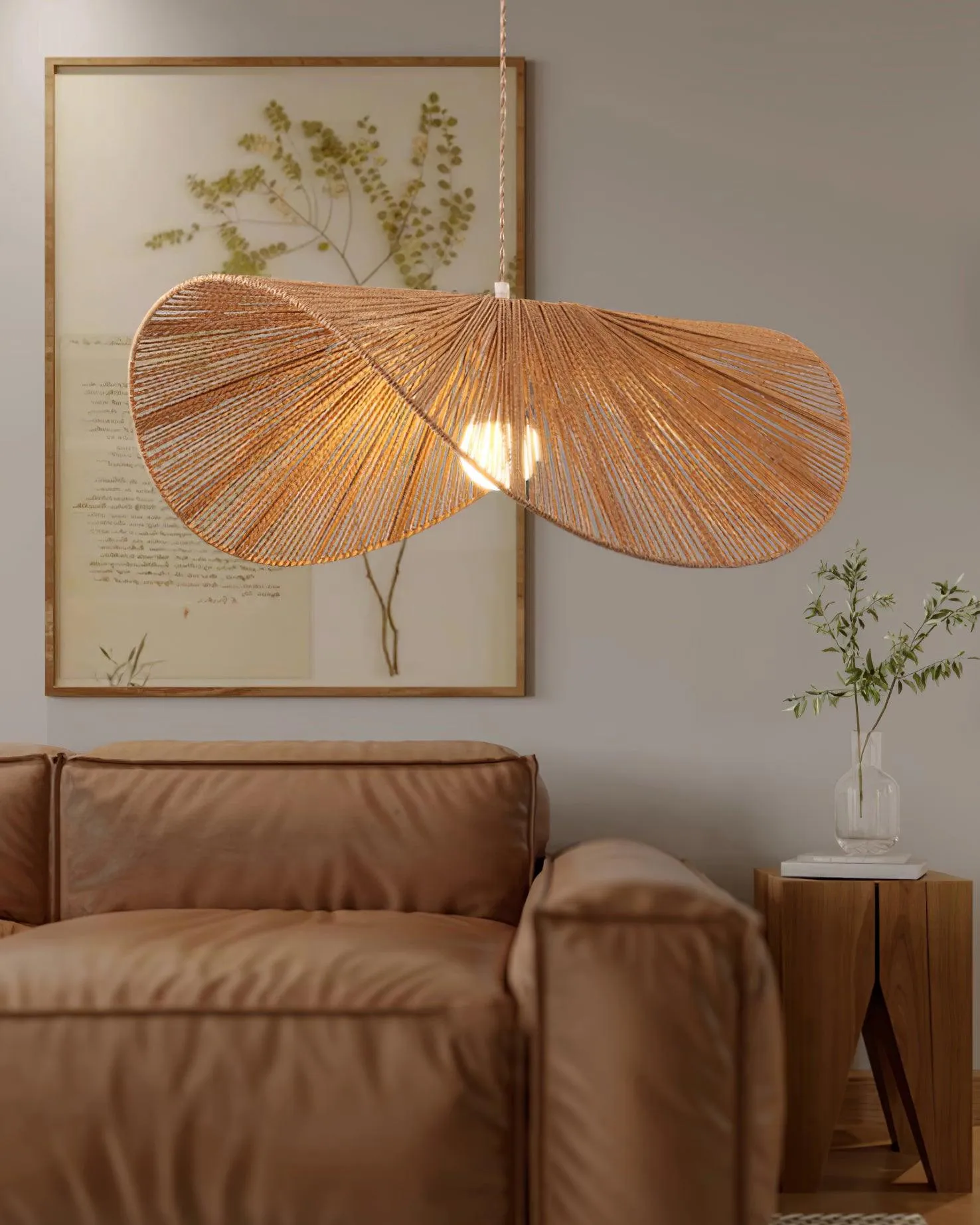 Straw Hat Pendant Light