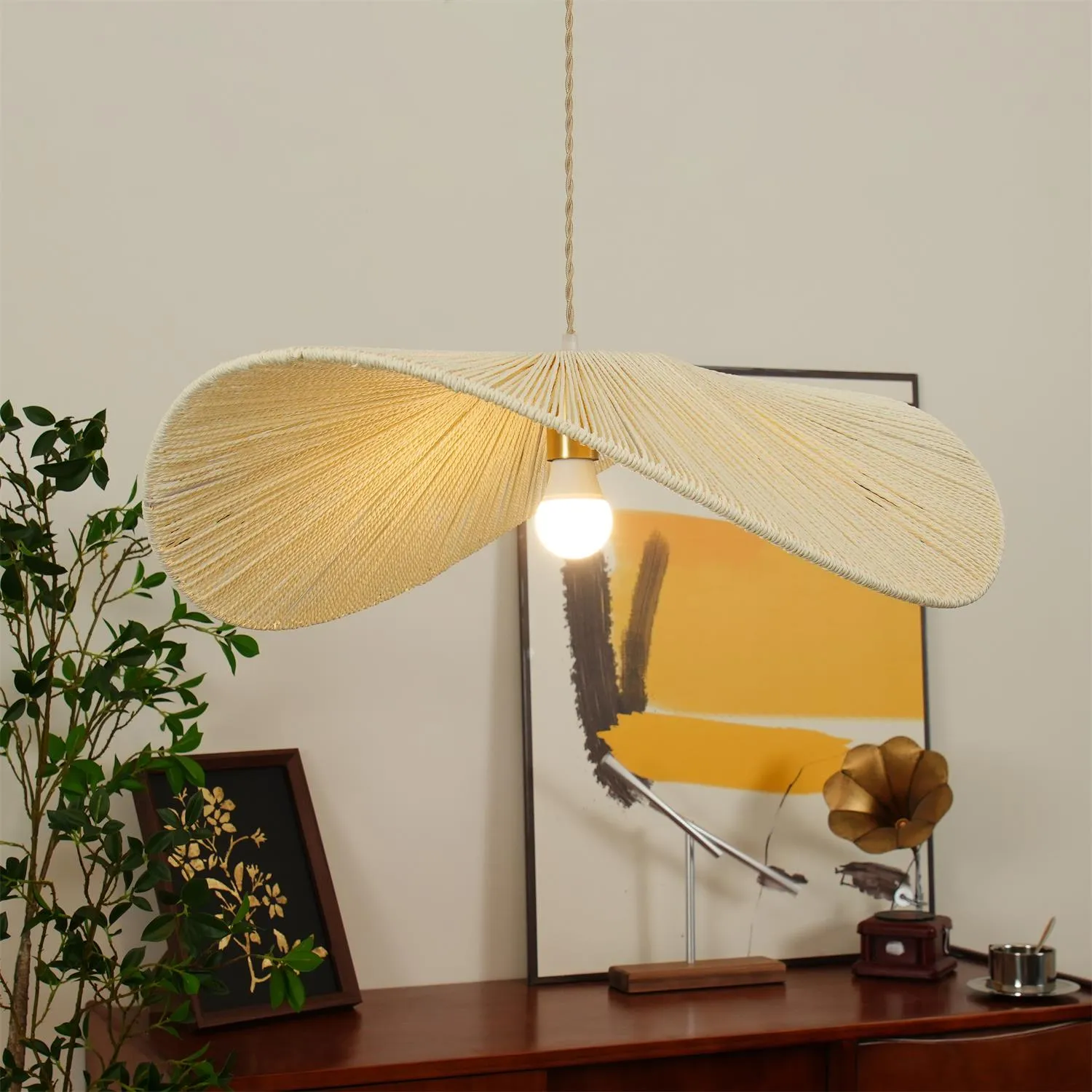 Straw Hat Pendant Light