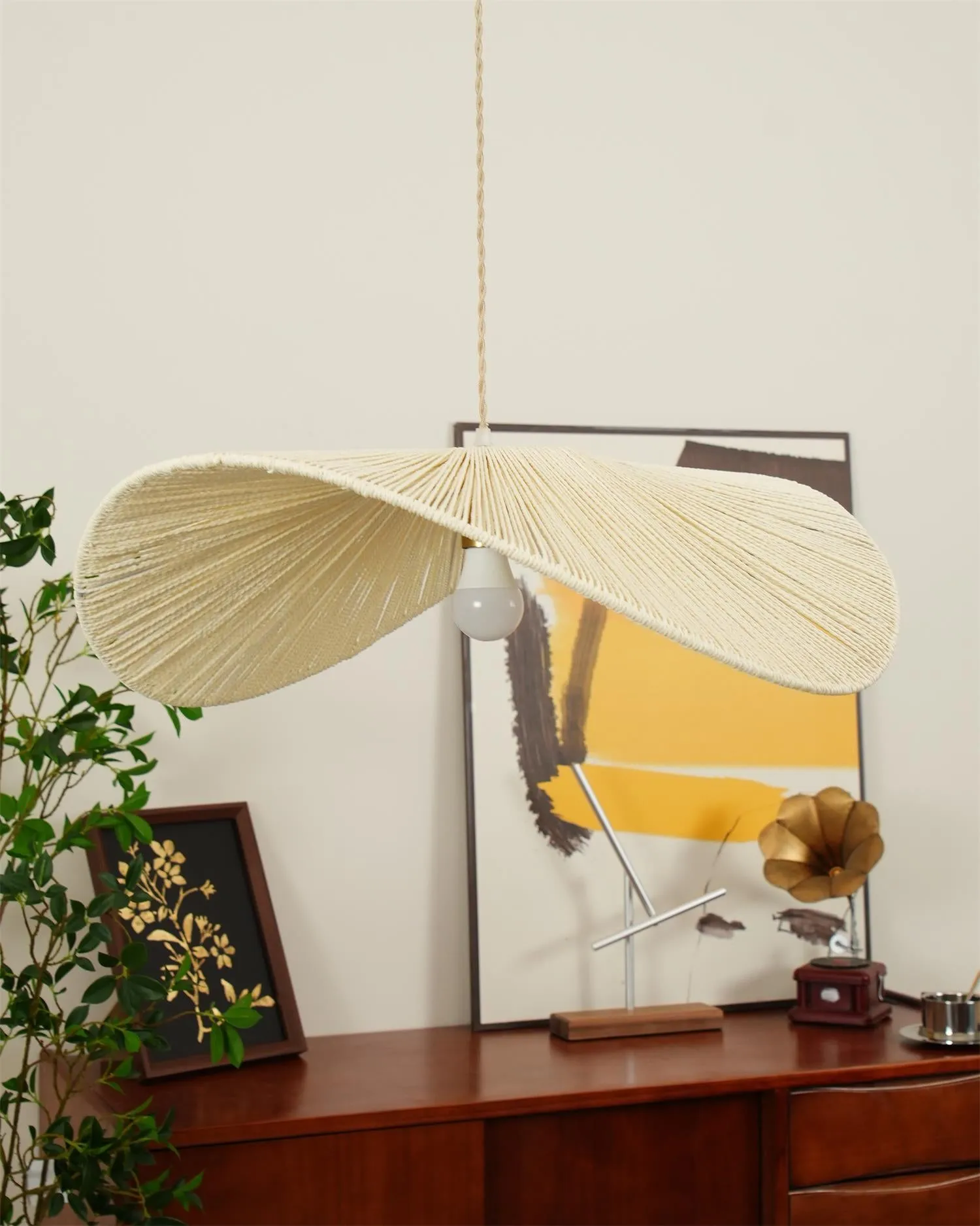 Straw Hat Pendant Light