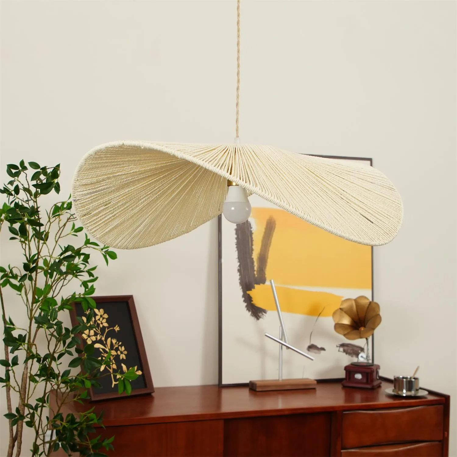 Straw Hat Pendant Light