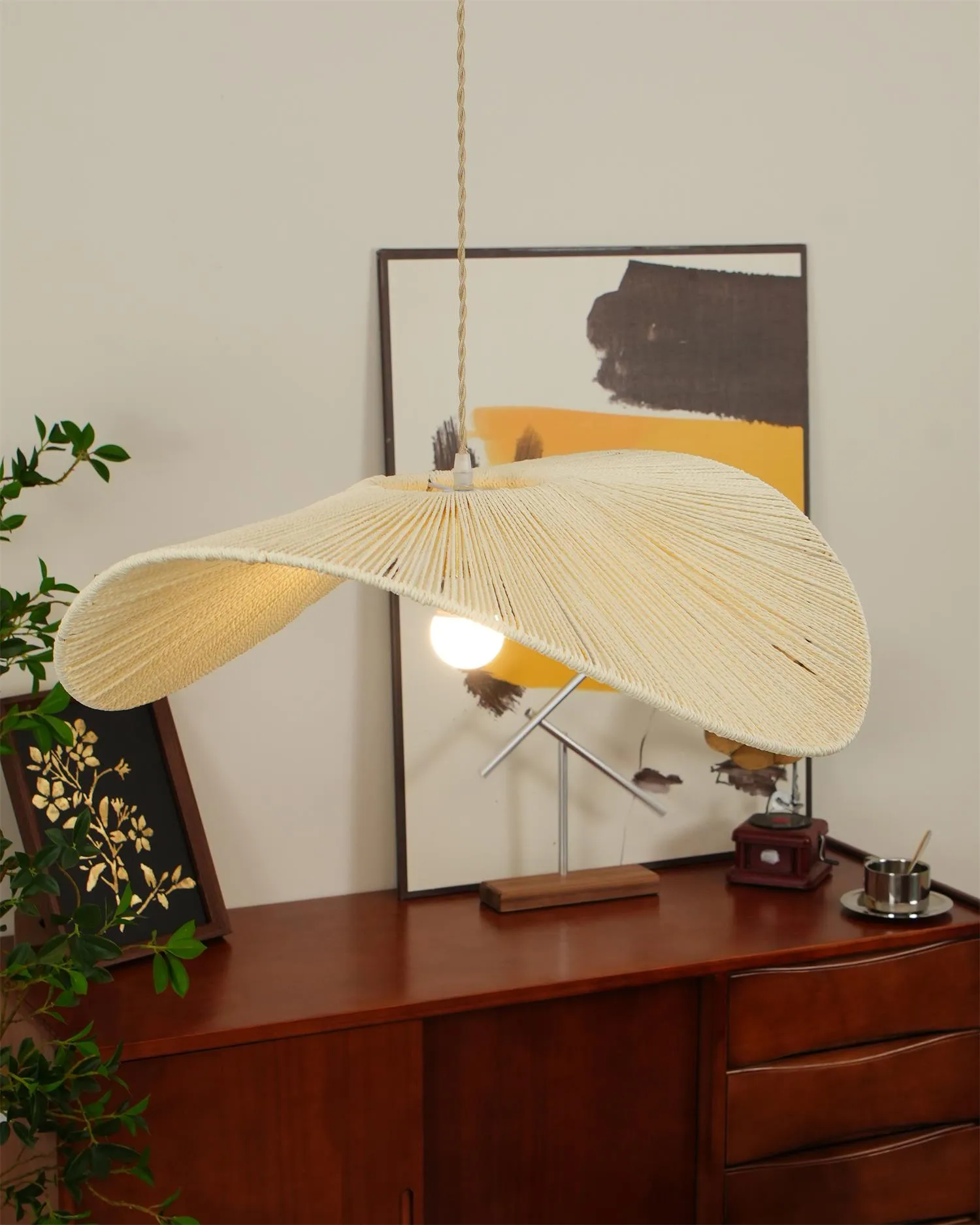 Straw Hat Pendant Light