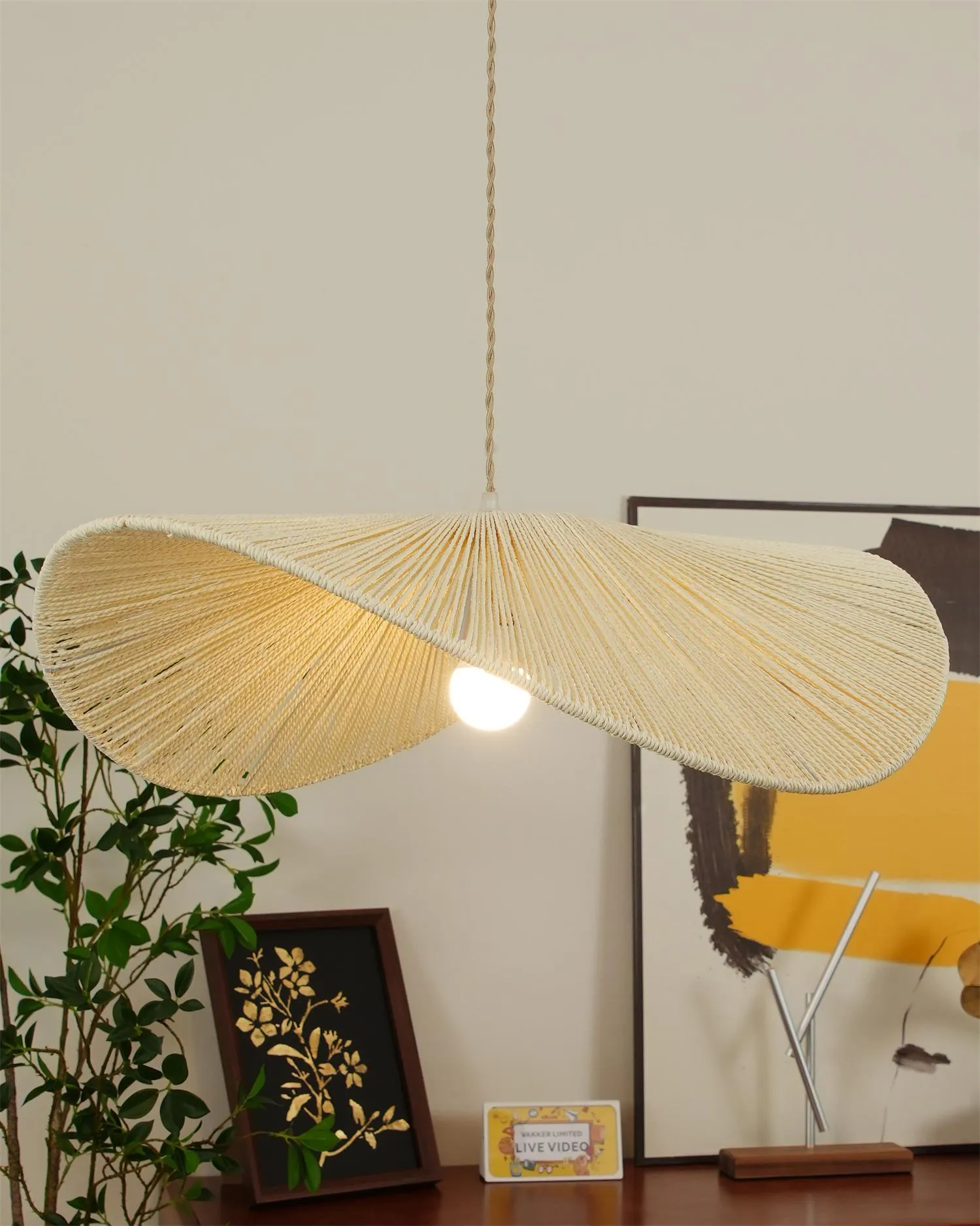 Straw Hat Pendant Light