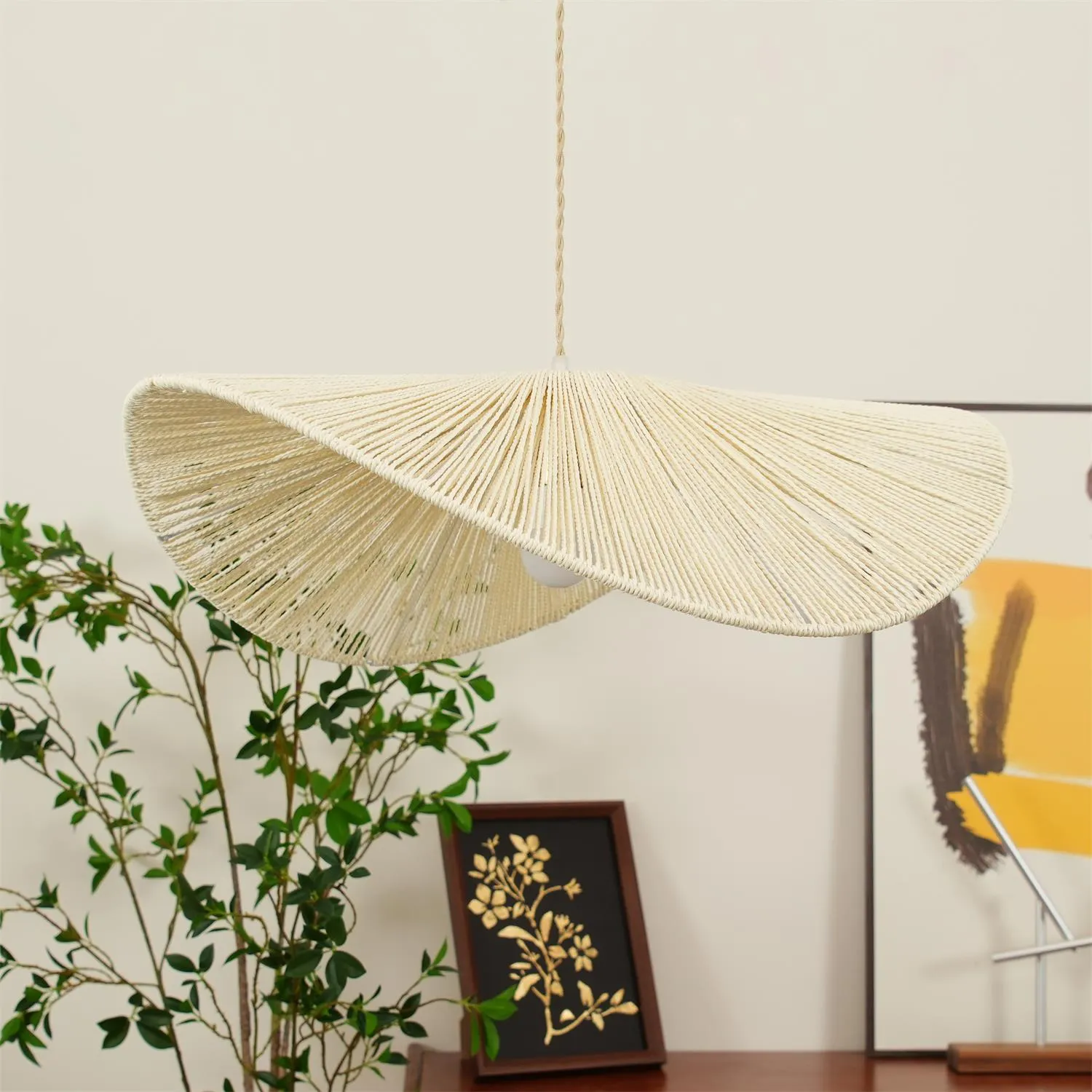 Straw Hat Pendant Light