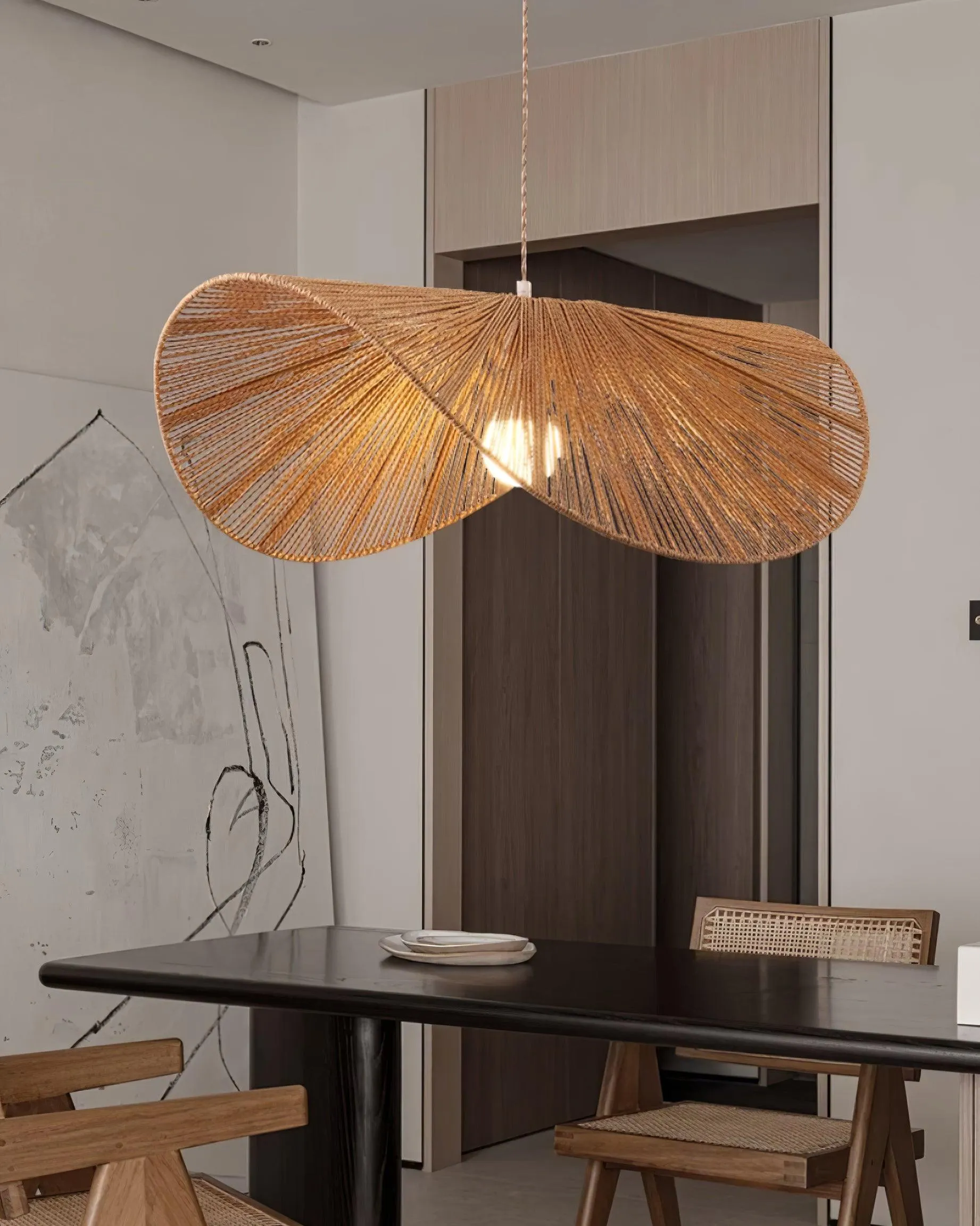 Straw Hat Pendant Light