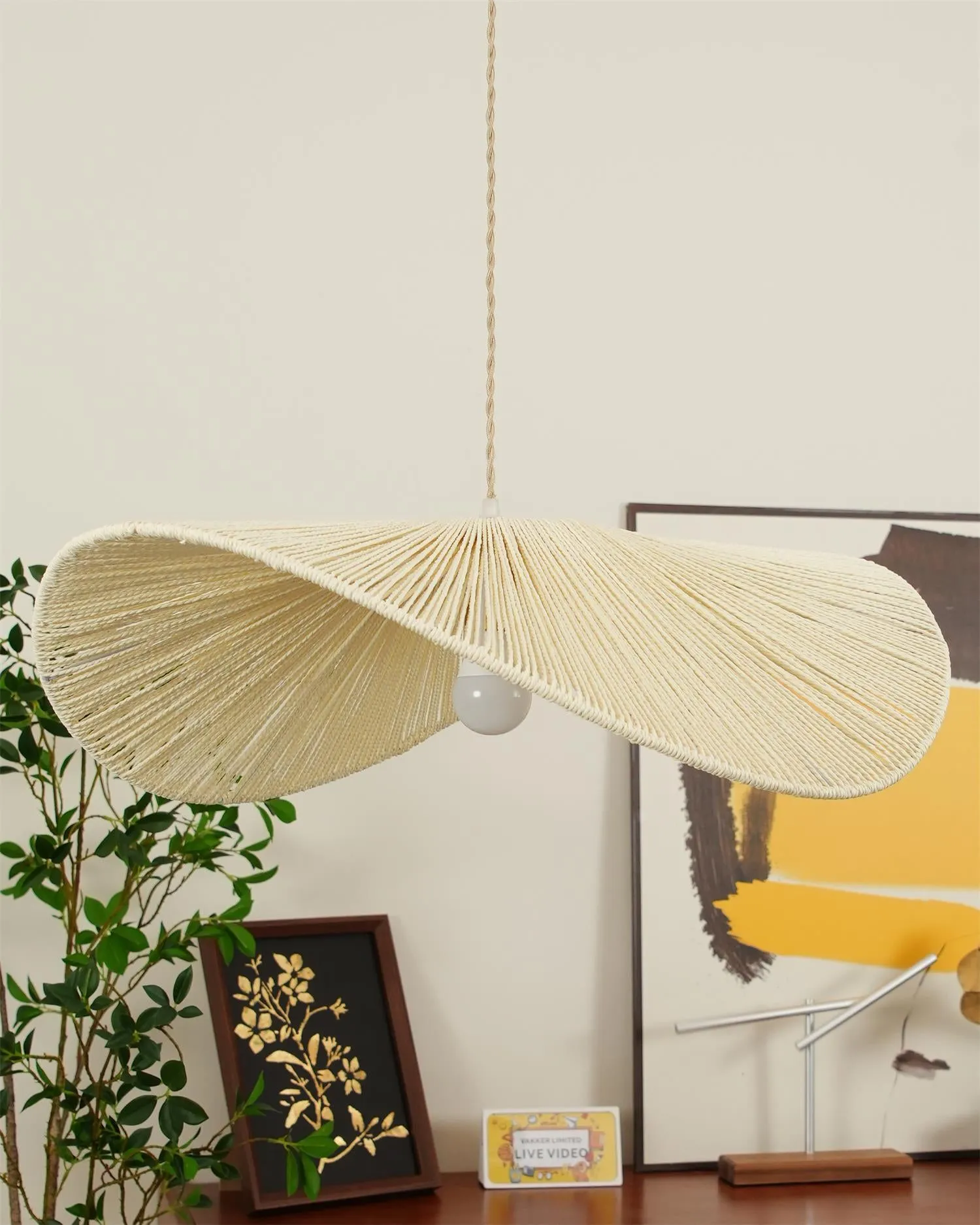 Straw Hat Pendant Light