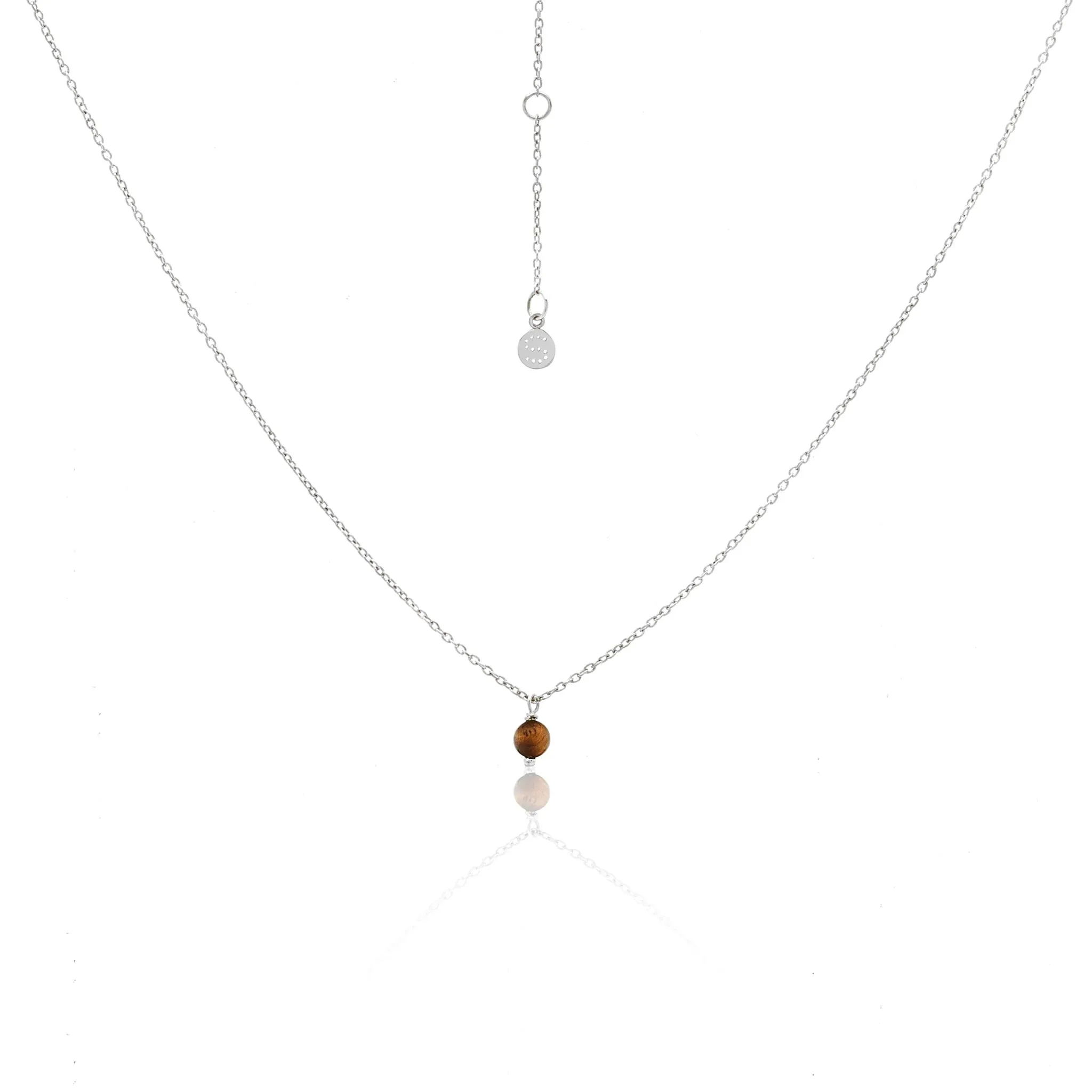 Superfine Mini Tigers Eye Necklace | Silver