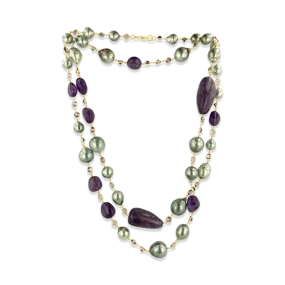 Tahitian Pearl & Amethyst Necklace