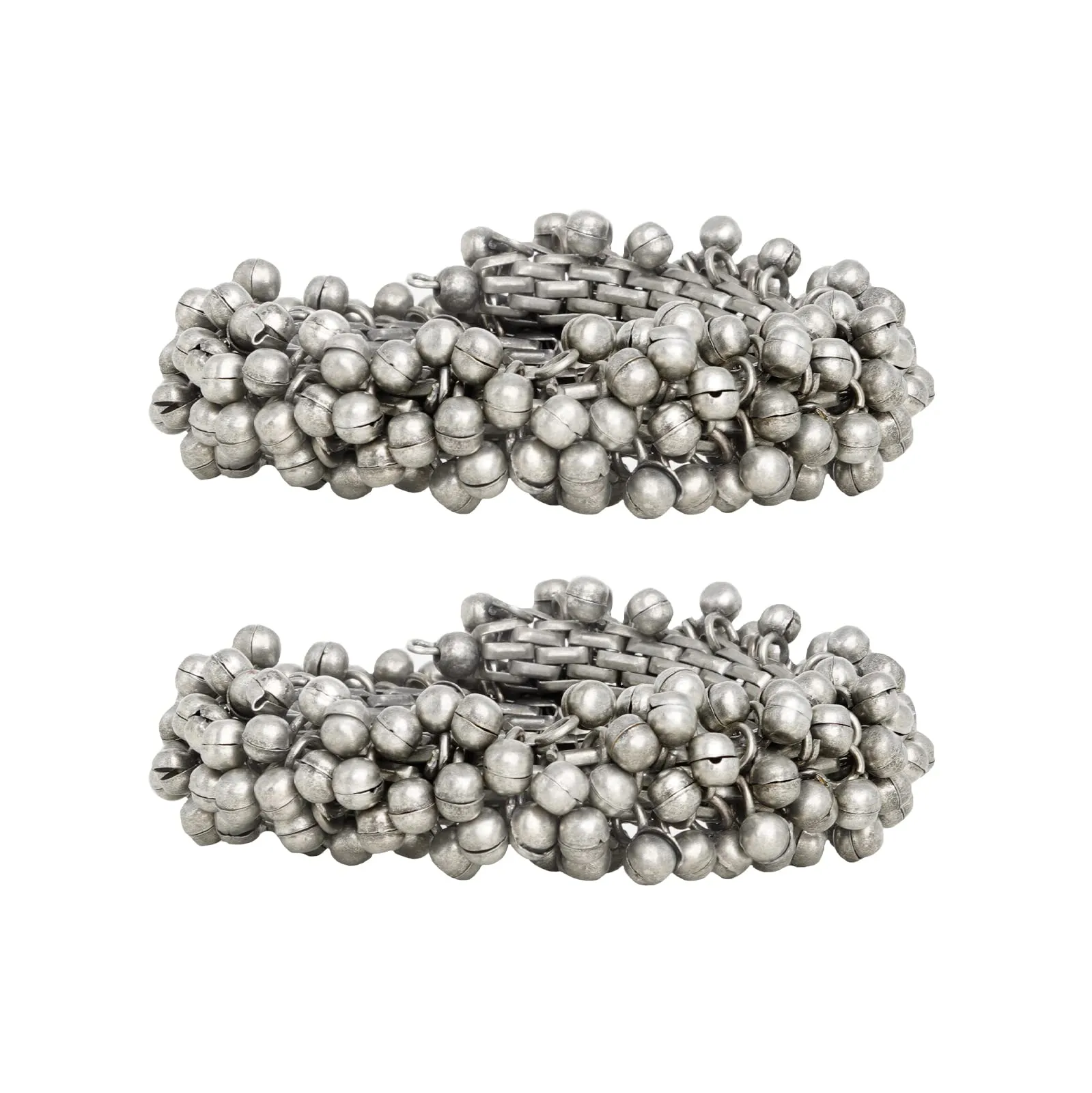 TEEJH Gunjan Ghungroo Silver Oxidised Bangle set