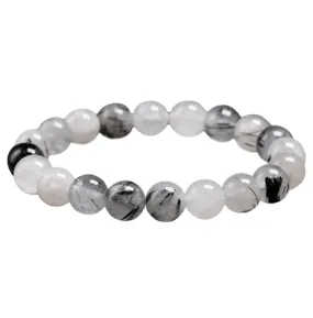 Tourmalinated Quartz Elastic Bead Bracelet