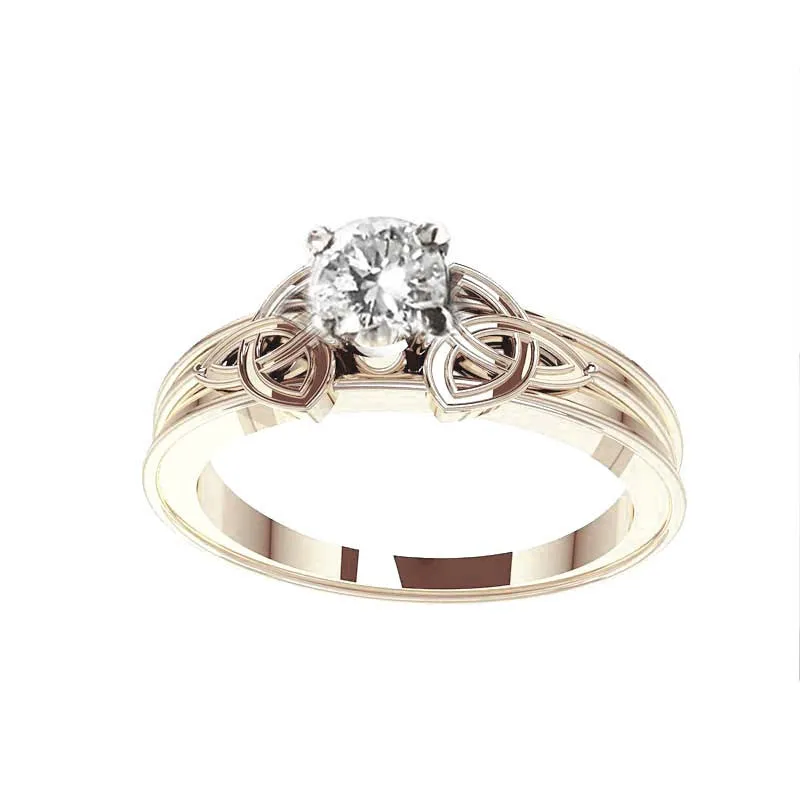 Trinity Knot Gold Diamond Engagement Ring